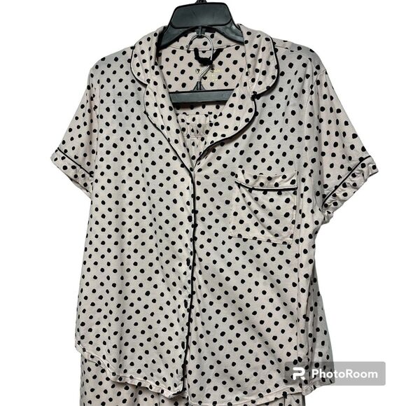 Kate Spade New York 3/4 Sleeve Charm Cropped  Polka Dot PJ Set XL - Picture 3 of 14